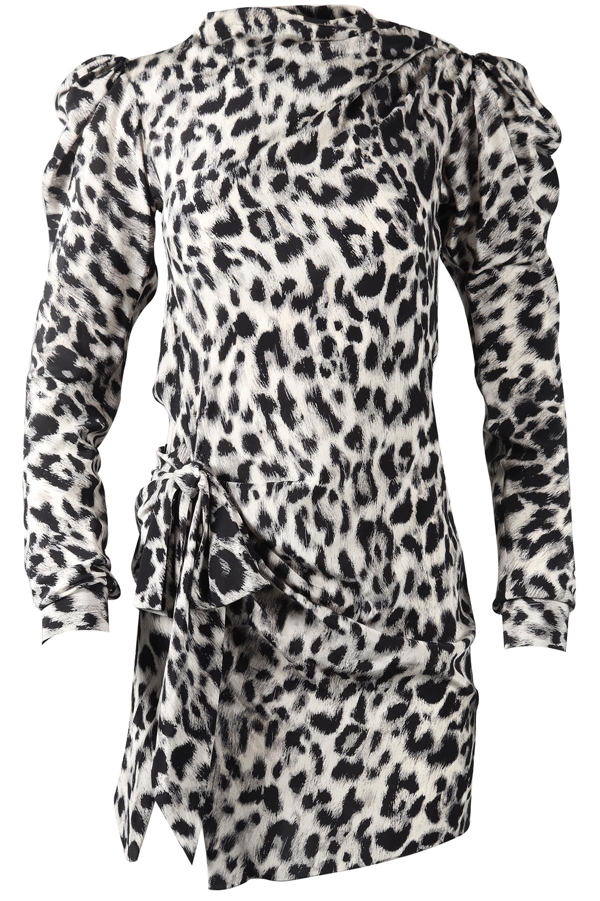 SAINT LAURENT LEOPARD PRINT SILK MINI DRESS FR 34 UK 6