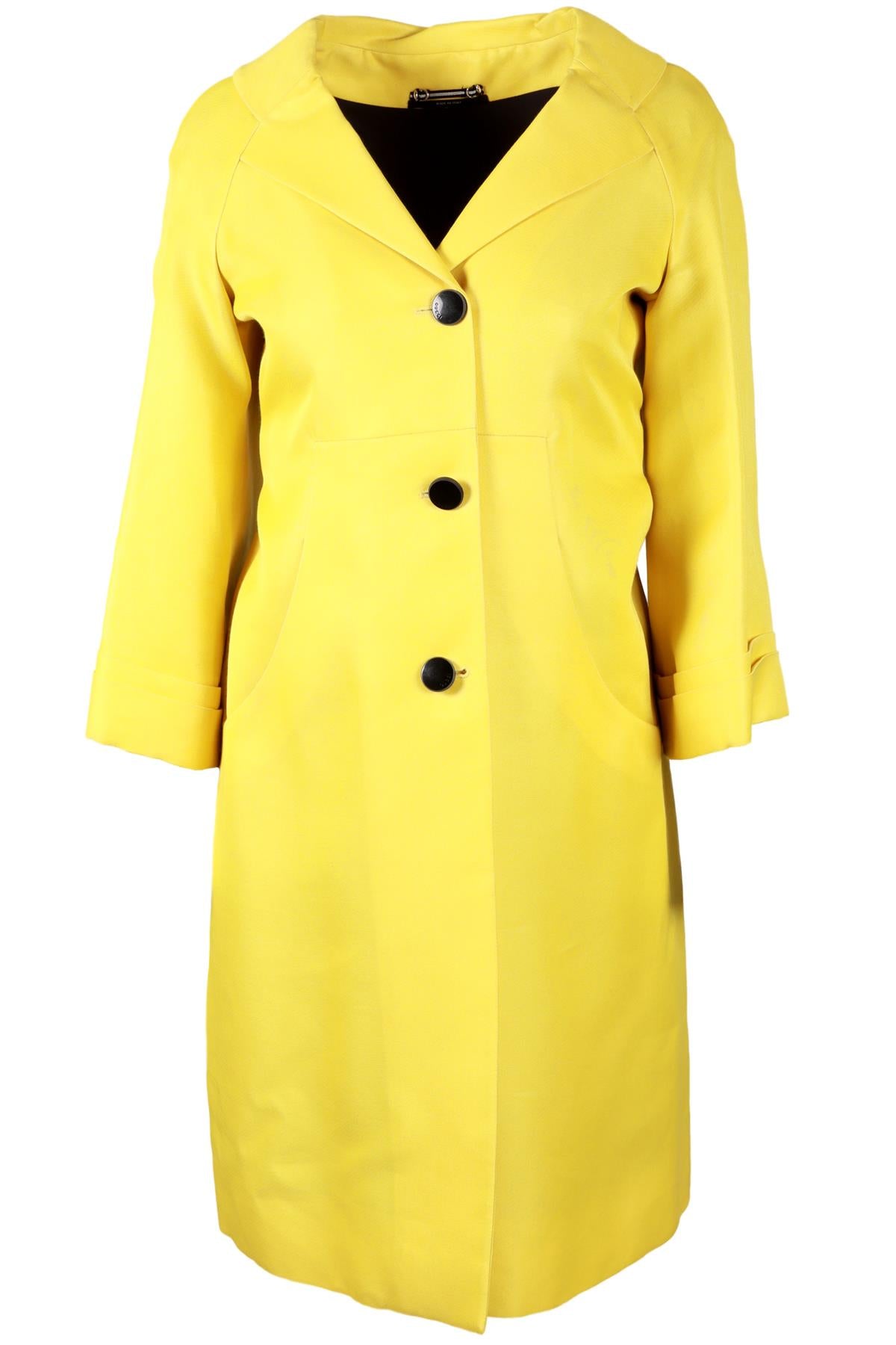 GUCCI YELLOW SILK BLEND COAT