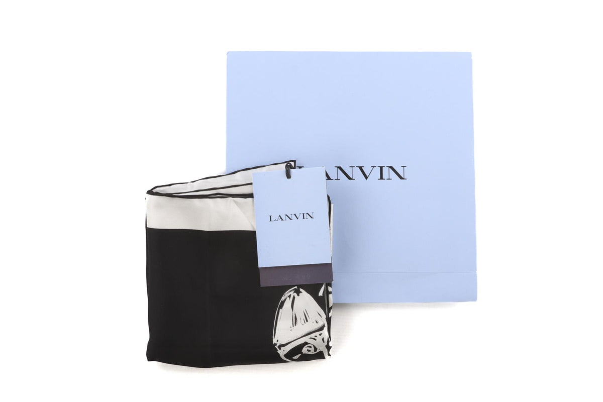 LANVIN BLACK SILK SCARF ONE SIZE