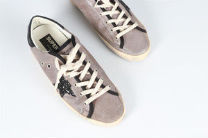 GOLDEN GOOSE DELUXE BRAND TAUPE SUPERSTAR SUEDE SNEAKERS EU 40 UK 7 US 10