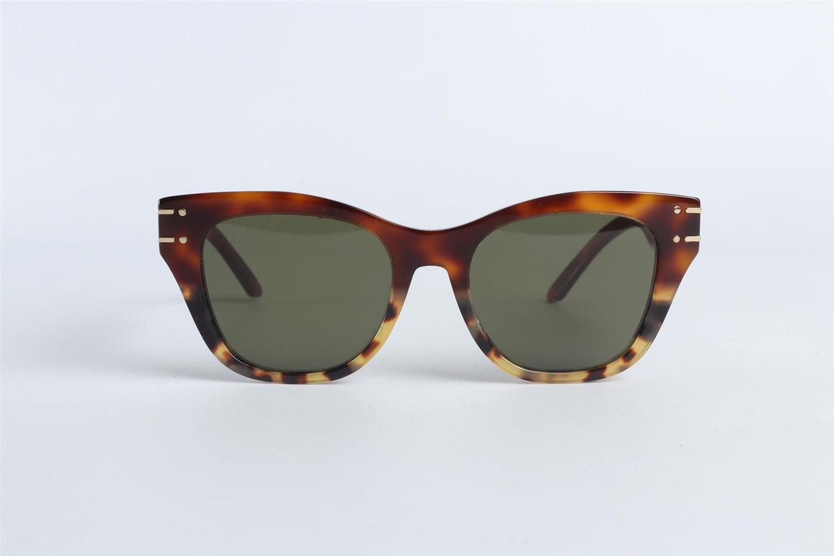CHRISTIAN DIOR BROWN DIORSIGNATURE SQUARE FRAME ACETATE SUNGLASSES