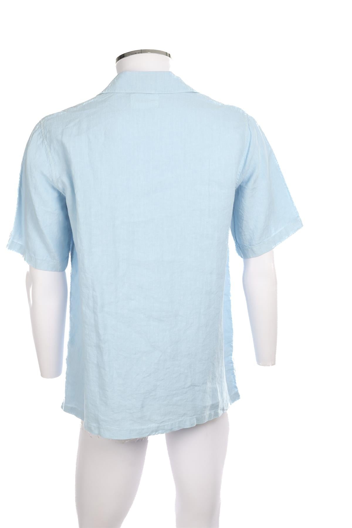 NO NATIONALITY BLUE MENS LINEN SHIRT SMALL