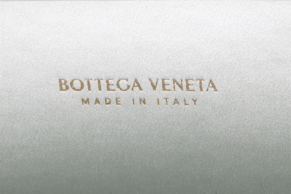 BOTTEGA VENETA GREEN KNOT INTRECCIATO SATIN CLUTCH
