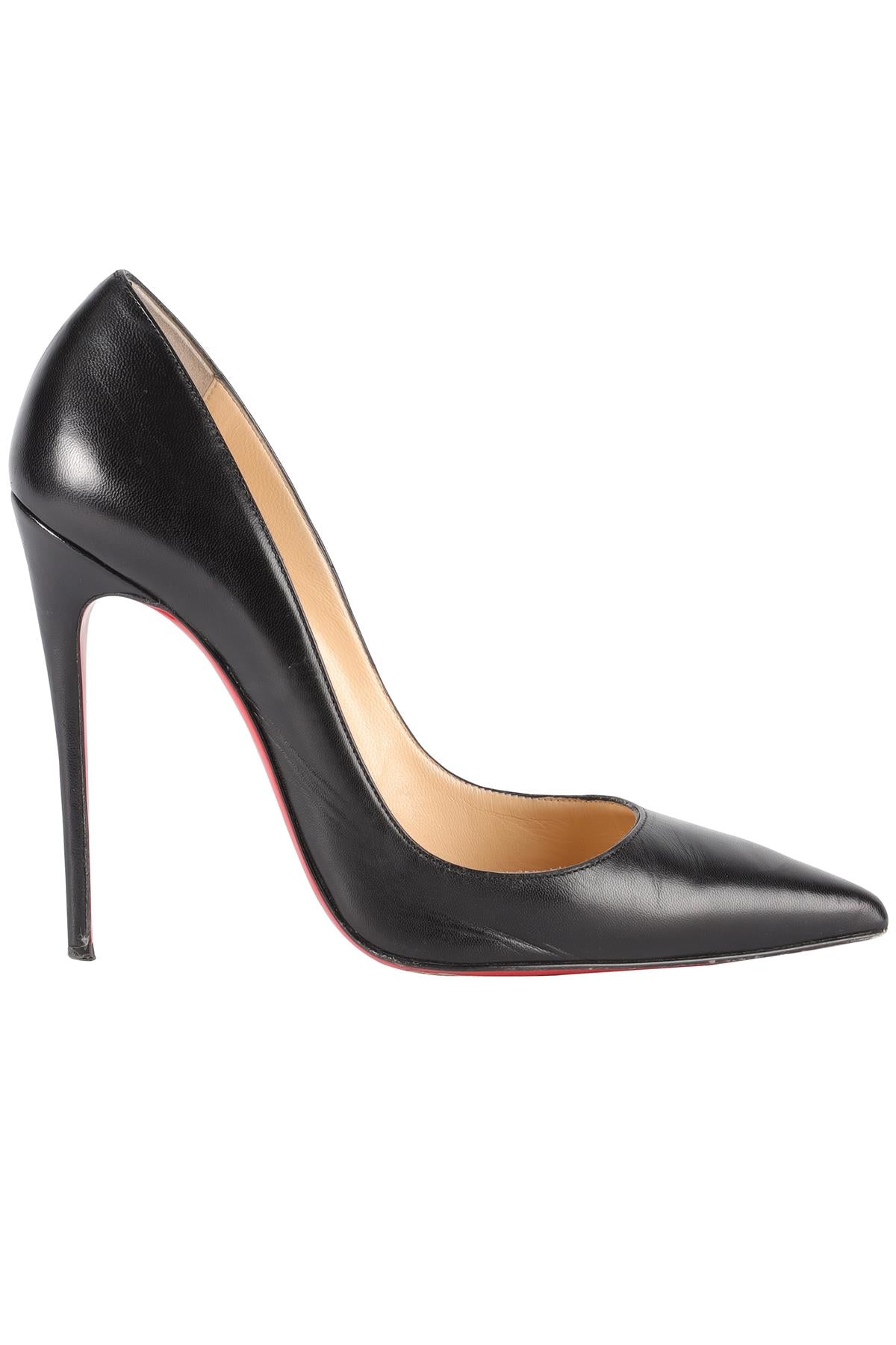 CHRISTIAN LOUBOUTIN BLACK LEATHER PUMPS EU 37.5 UK 4.5 US 7.5