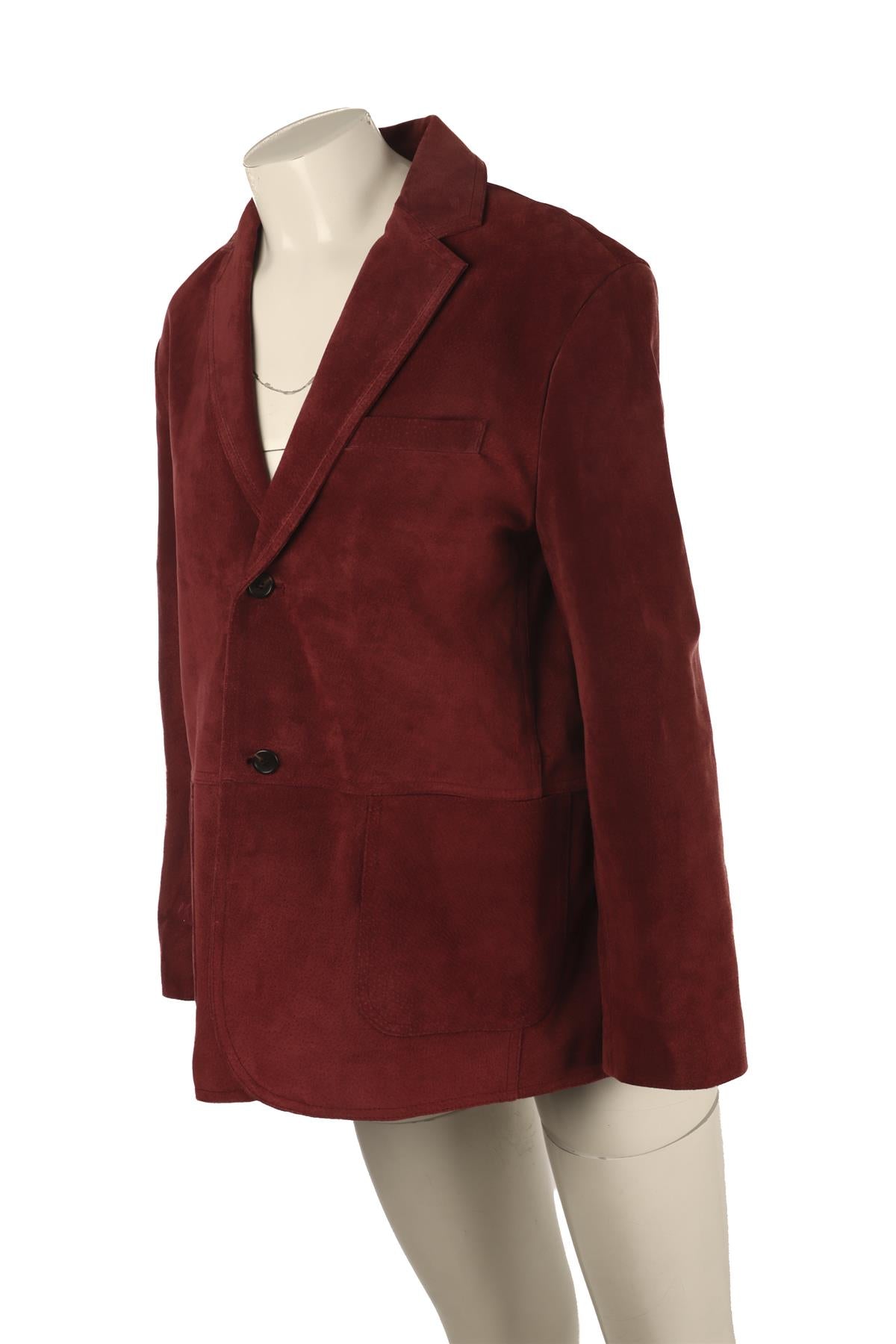 SOURCE UNKNOWN BURGUNDY SUEDE BLAZER ONE SIZE