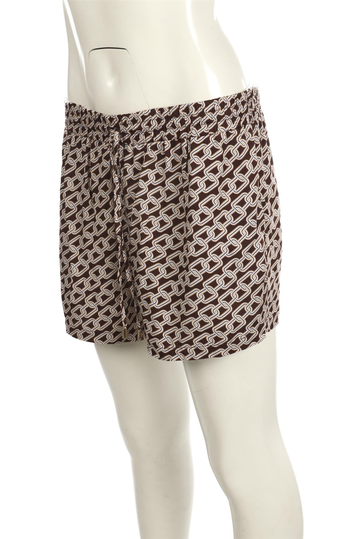 MELISSA ODABASH BROWN SATIN SHORTS MEDIUM