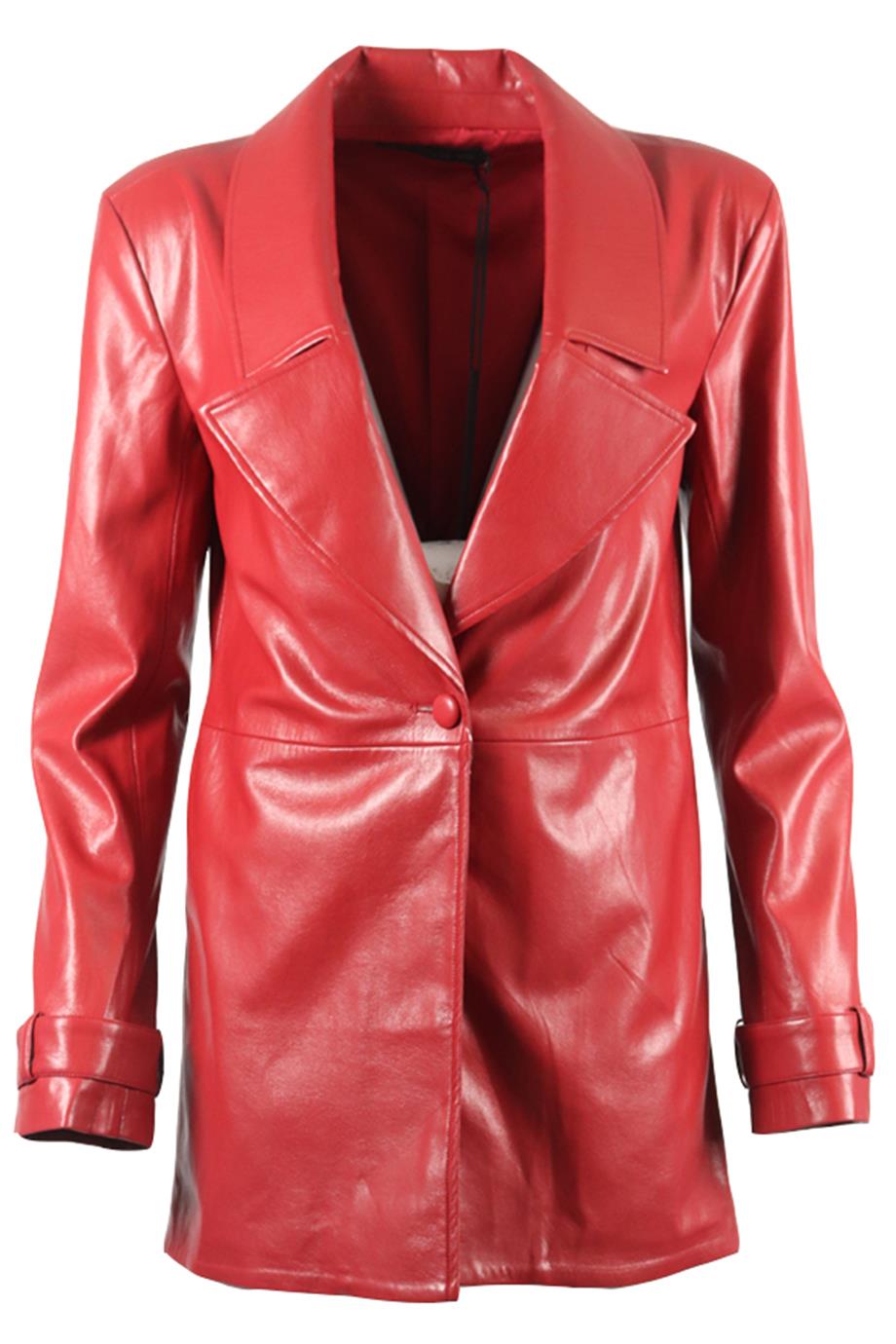 HOUSE OF HARLOW 1960 FAUX LEATHER BLAZER XSMALL