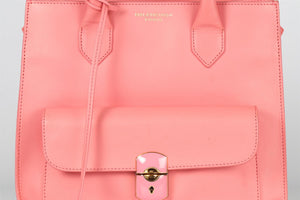 BALENCIAGA PINK PADLOCK ALL AFTERNOON LEATHER TOTE BAG