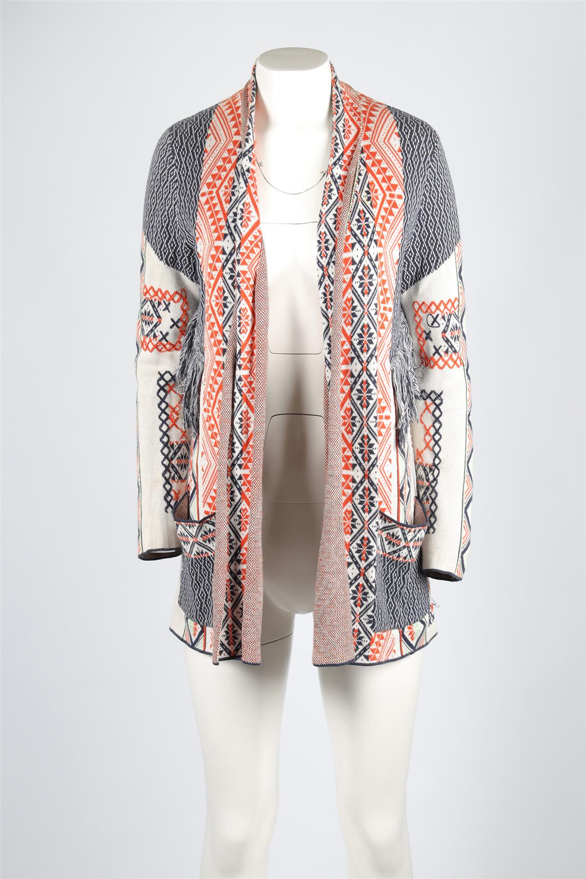 BCBG MAX AZRIA MULTI COTTON CARDIGAN SMALL