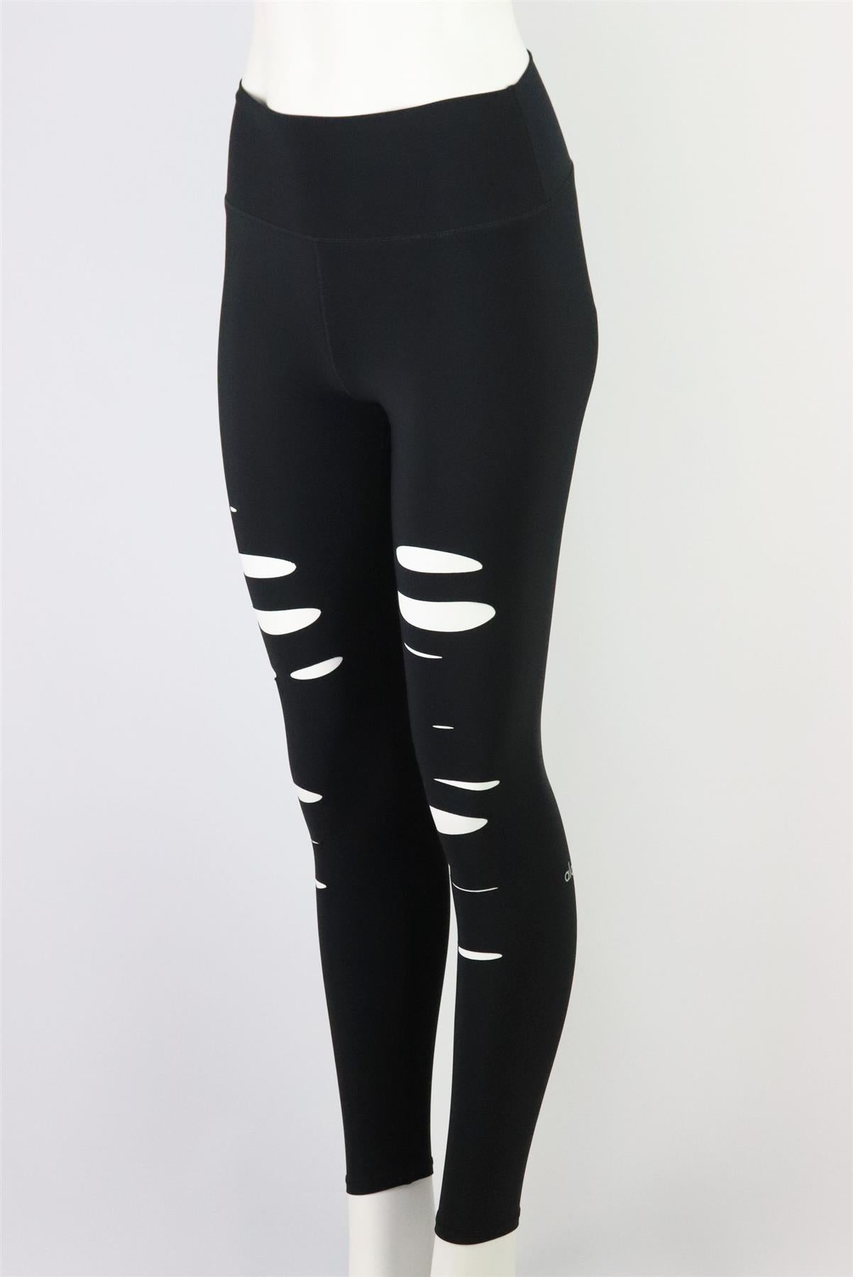 ALO YOGA RIPPED WARRIOR HIGH RISE STRETCH LEGGINGS SMALL