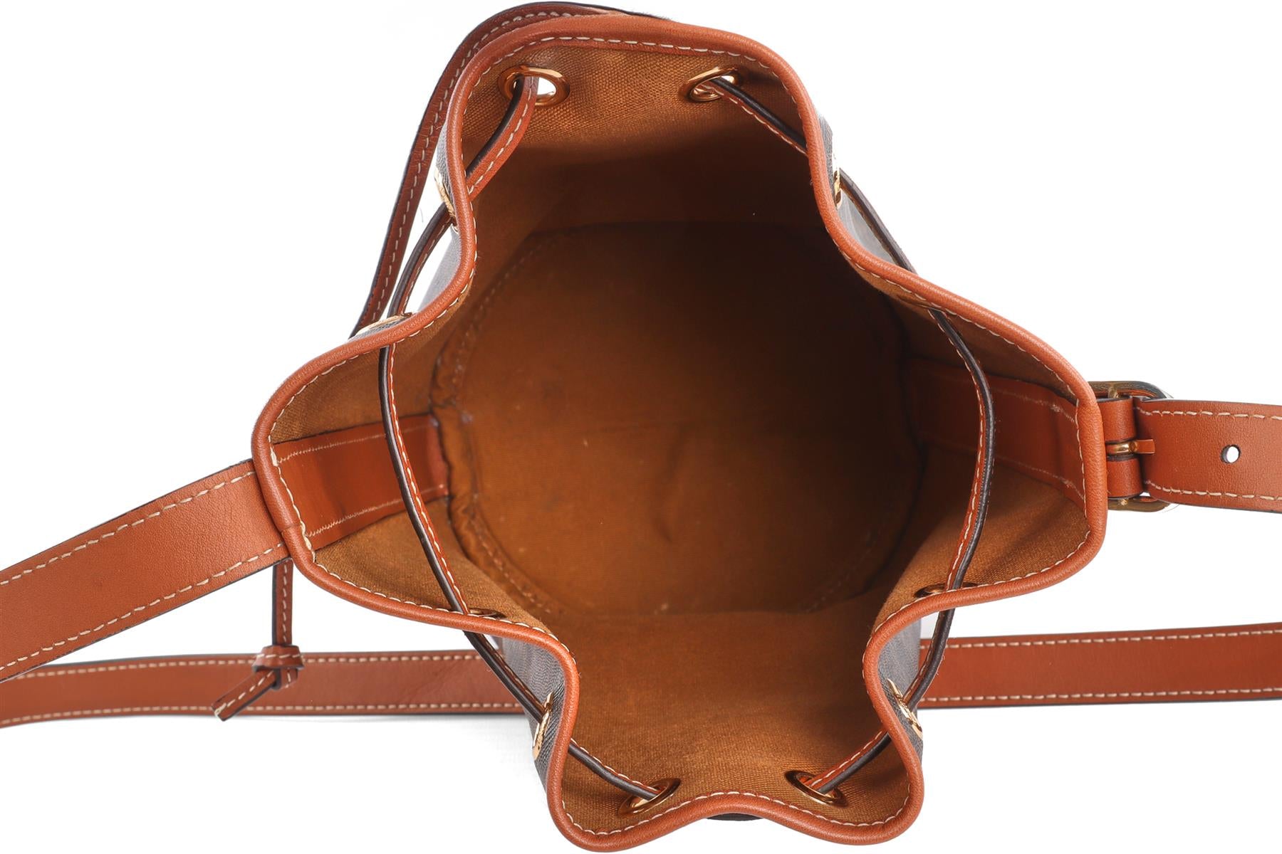 CELINE BROWN TRIOMPHE SMALL LEATHER SHOULDER BAG