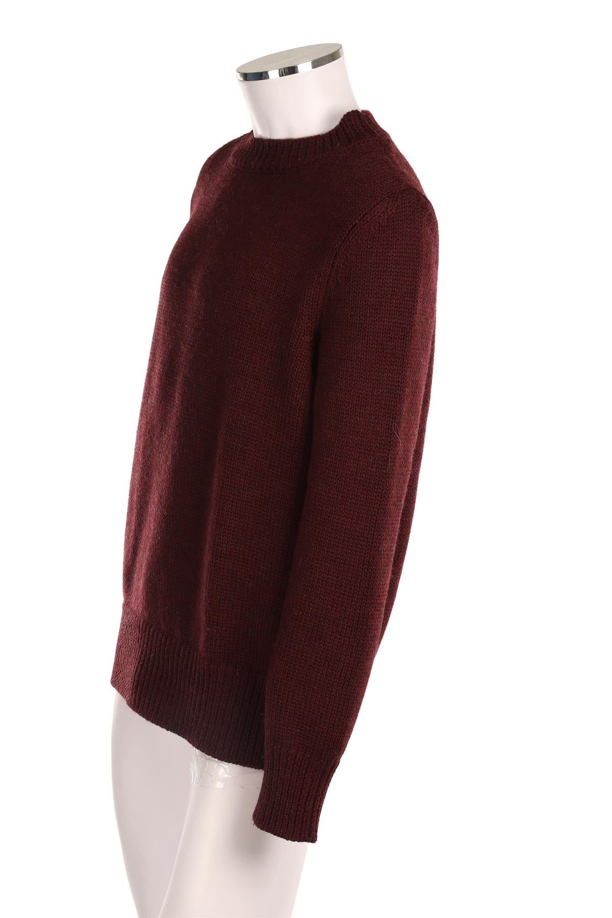 BOTTEGA VENETA BURGUNDY MEN'S WOOL SWEATER SMALL