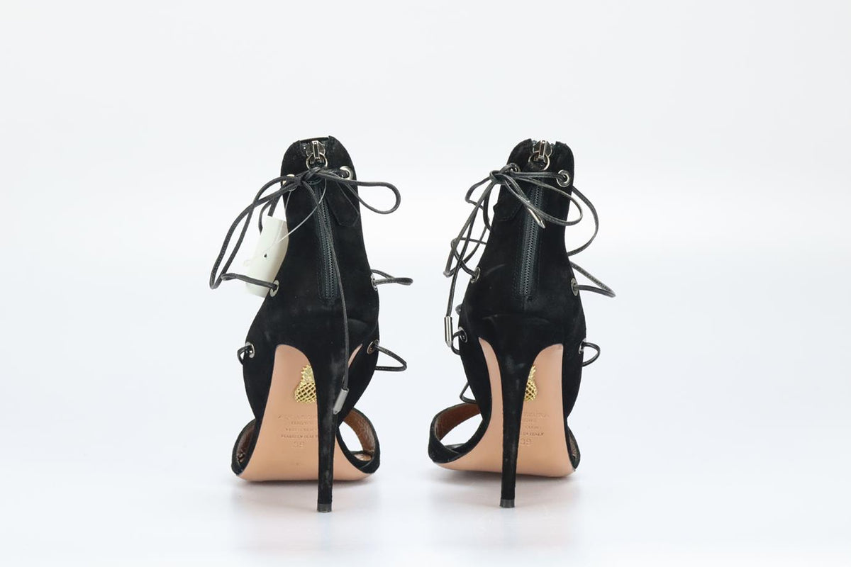 AQUAZZURA SUEDE SANDALS EU 39 UK 6 US 9
