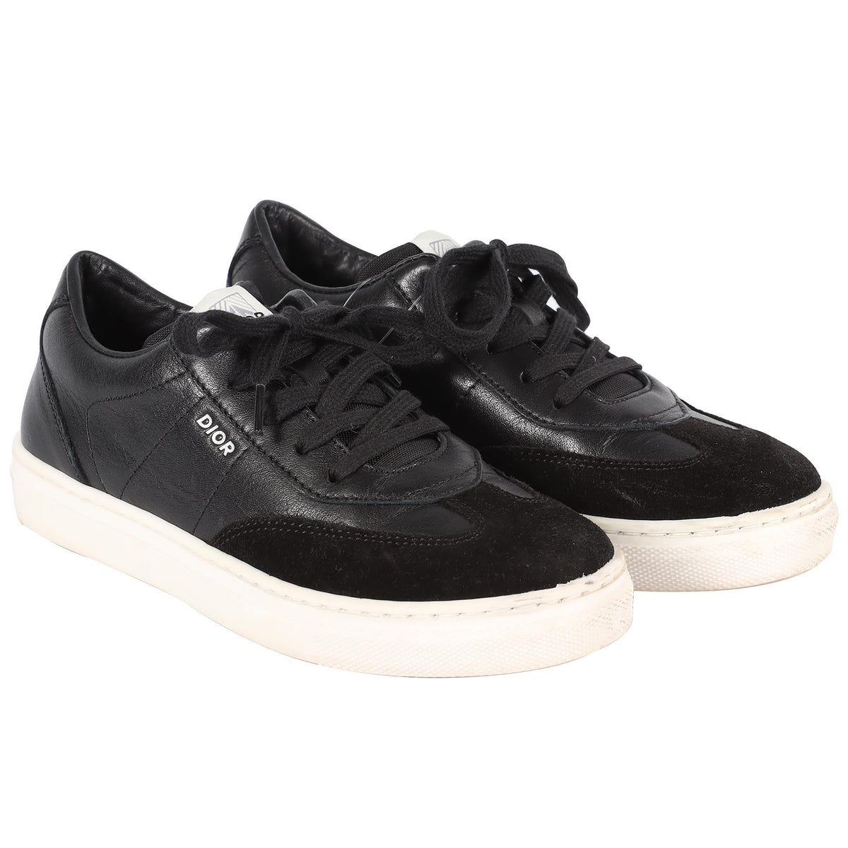 CHRISTIAN DIOR BLACK AND WHITE KIDS BOYS LEATHER SNEAKERS EU 31 UK 12.5 US 13.5