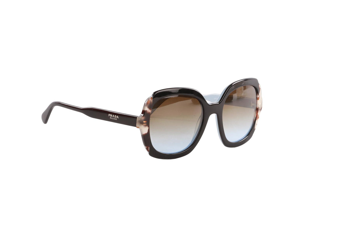 PRADA BLACK SQUARE FRAME ACETATE SUNGLASSES
