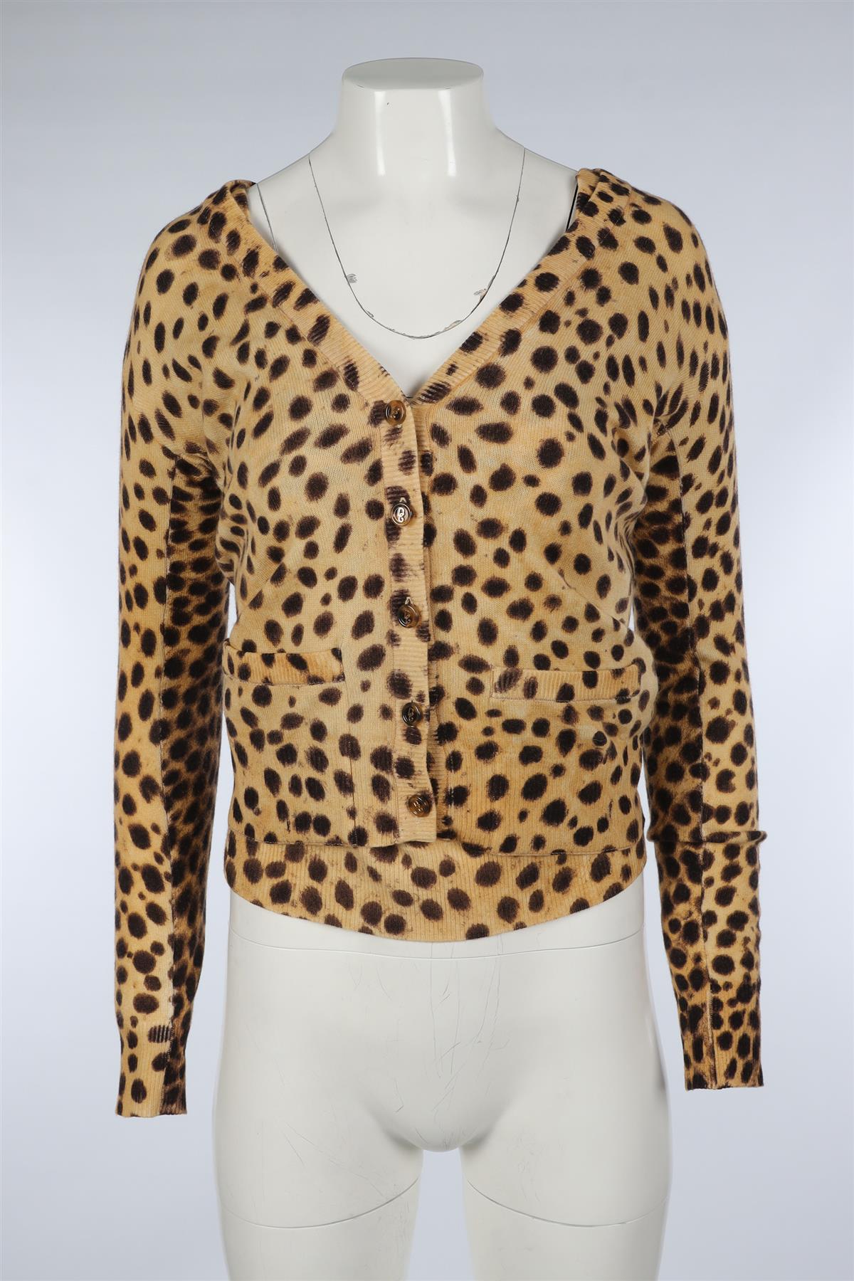 DOLCE & GABBANA BROWN JACQUARD WOOL TOP IT 38 UK 6