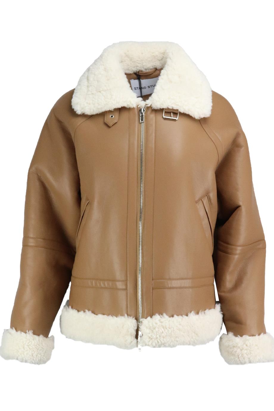 STAND STUDIO RIND FAUX SHEARLING JACKET SMALL