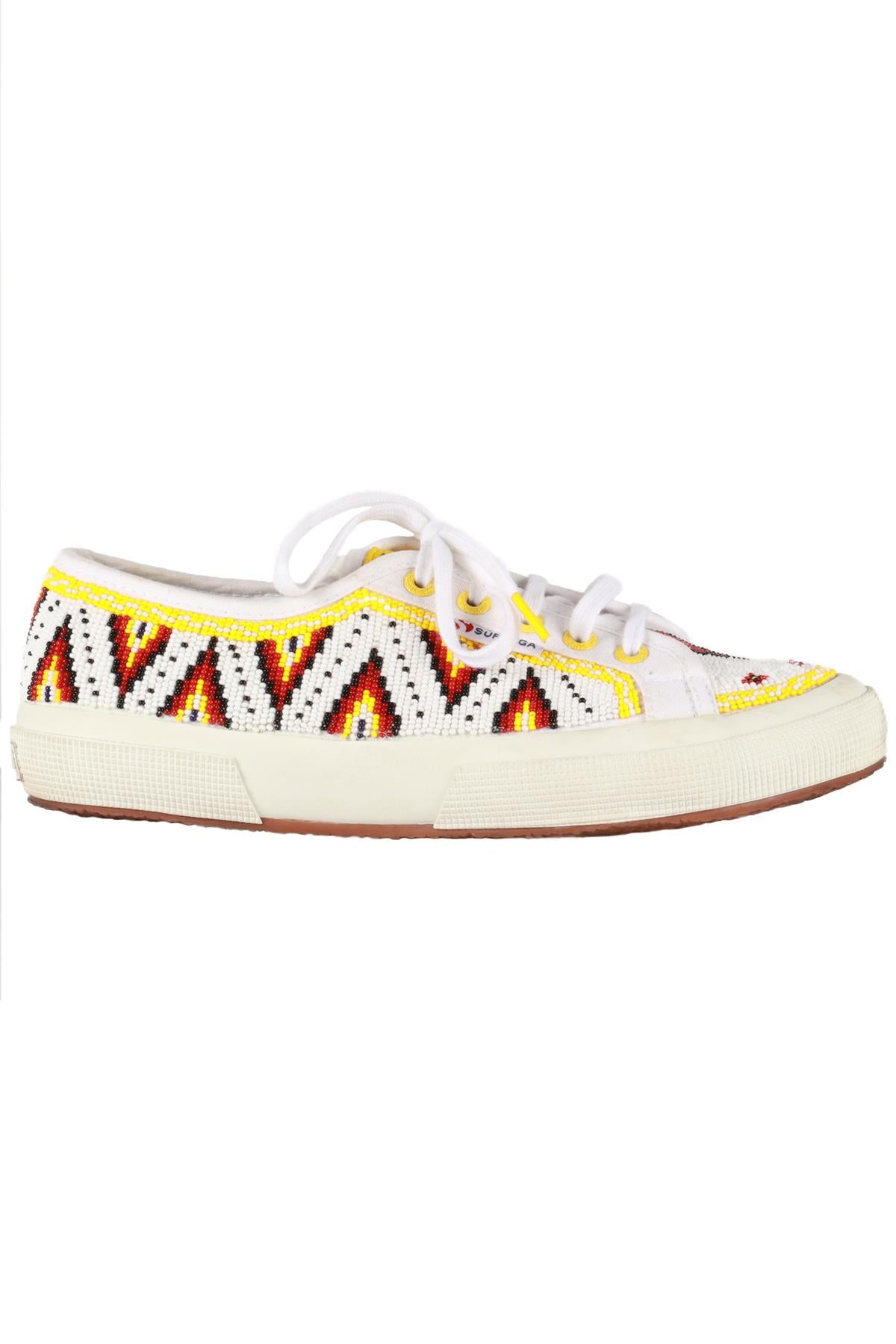 ALANUI + SUPERGA MULTICOLOUR BEAD SNEAKERS EU 38 UK 5 US 6
