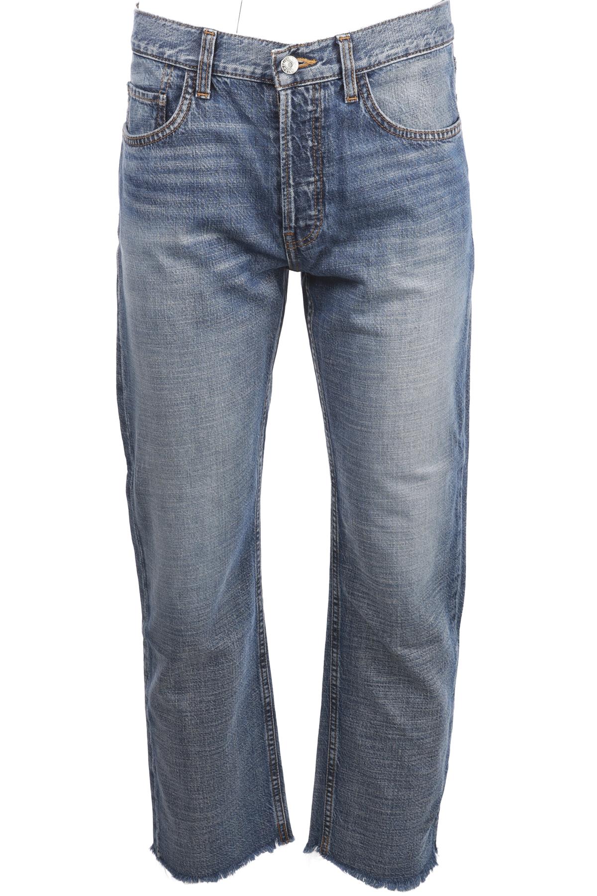 BLUE HIGH RISE STRAIGHT LEG JEANS