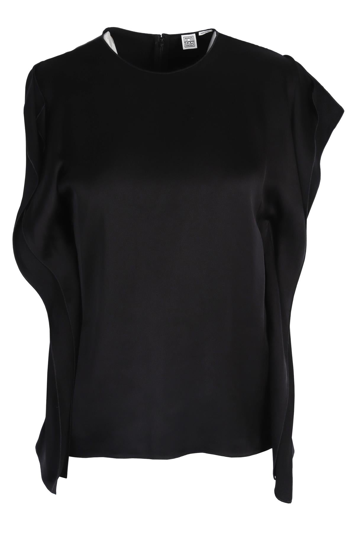 TOTEME BLACK SATIN TOP FR 36 UK 8