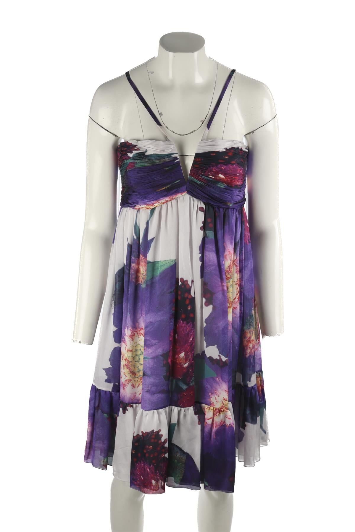ROBERTO CAVALLI MULTI SILK MINI DRESS IT 42 UK 10
