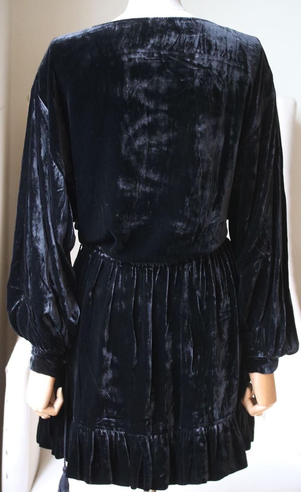 ULLA JOHNSON CLAUDETTE SILK BLEND VELVET DRESS US 0 UK 4
