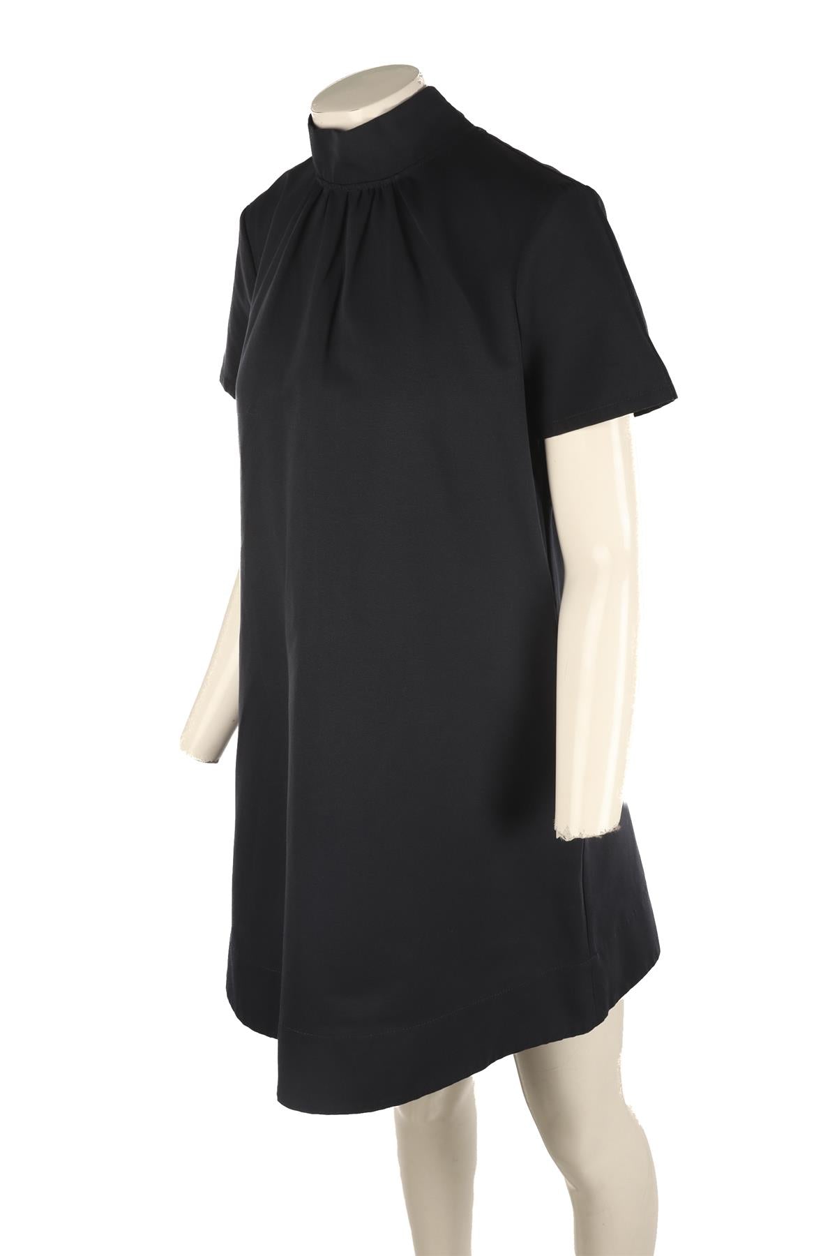 STAUD NAVY COTTON MINI DRESS LARGE