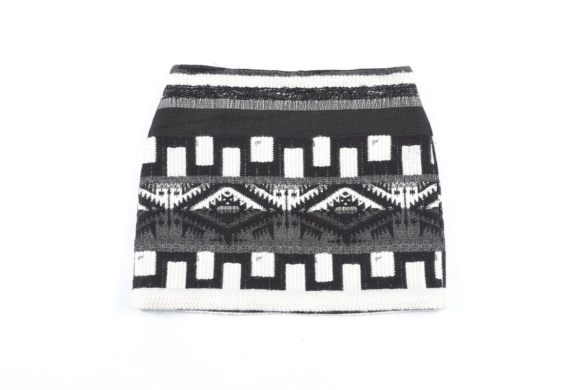 ALICE + OLIVIA BLACK COTTON MINI SKIRT US 0 UK 4
