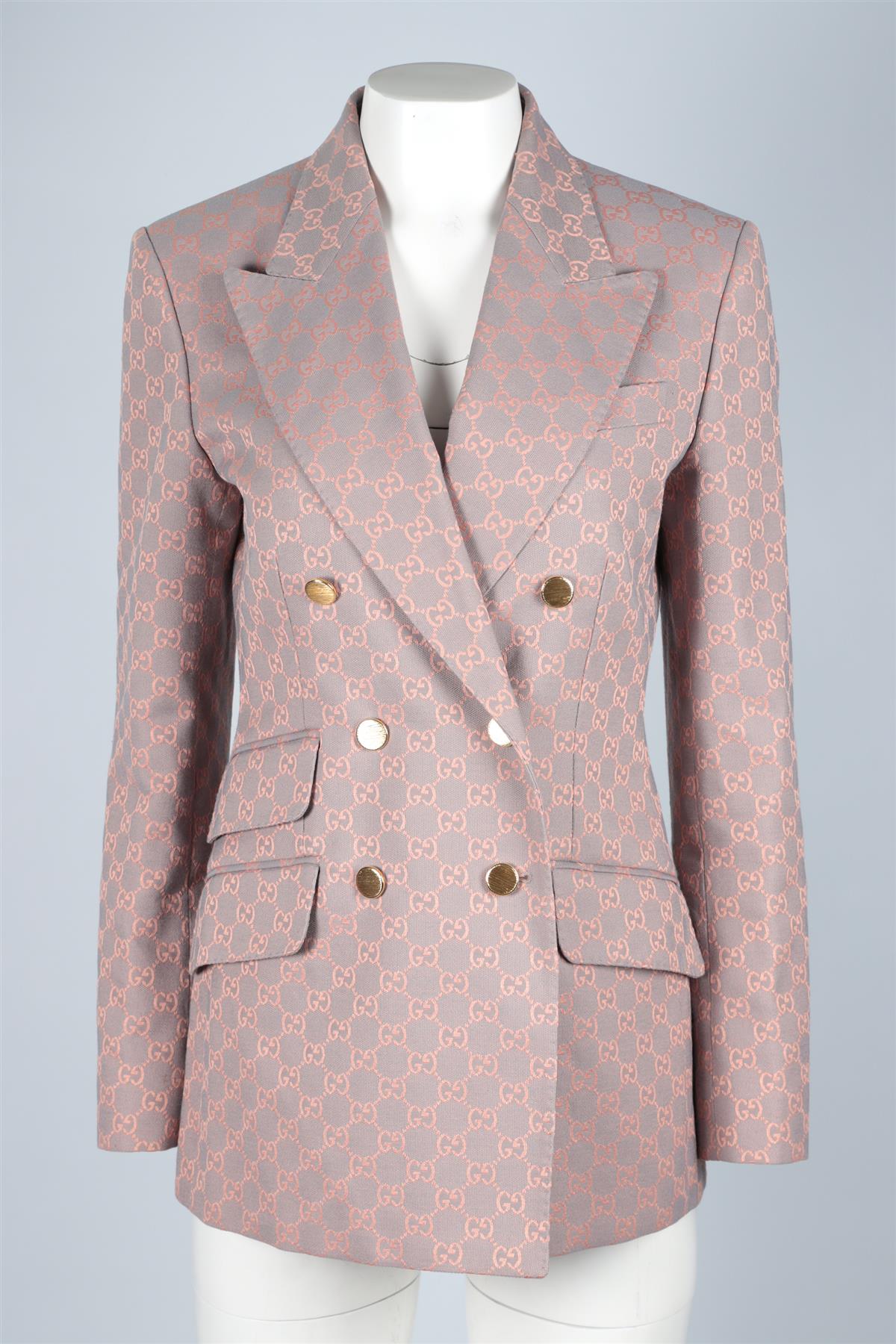 GUCCI PINK GG COTTON BLAZER IT 42 UK 10
