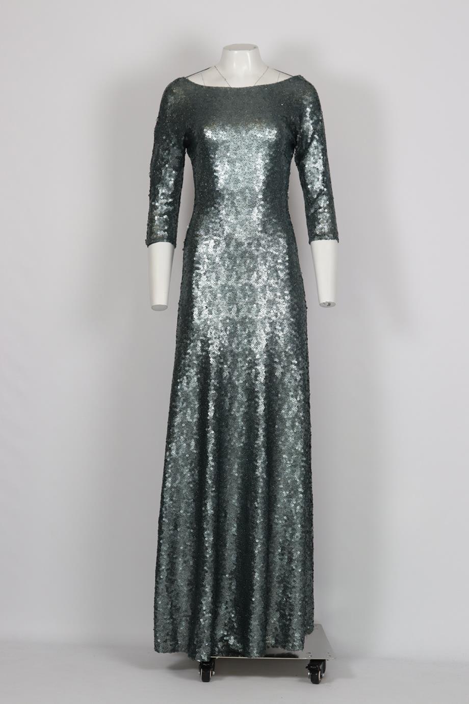 MARC JACOBS SEQUINNED SATIN MAXI DRESS US 2 UK 6