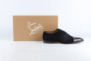 CHRISTIAN LOUBOUTIN BLACK MEN'S SUEDE LOAFERS EU 45 UK 11 US 12