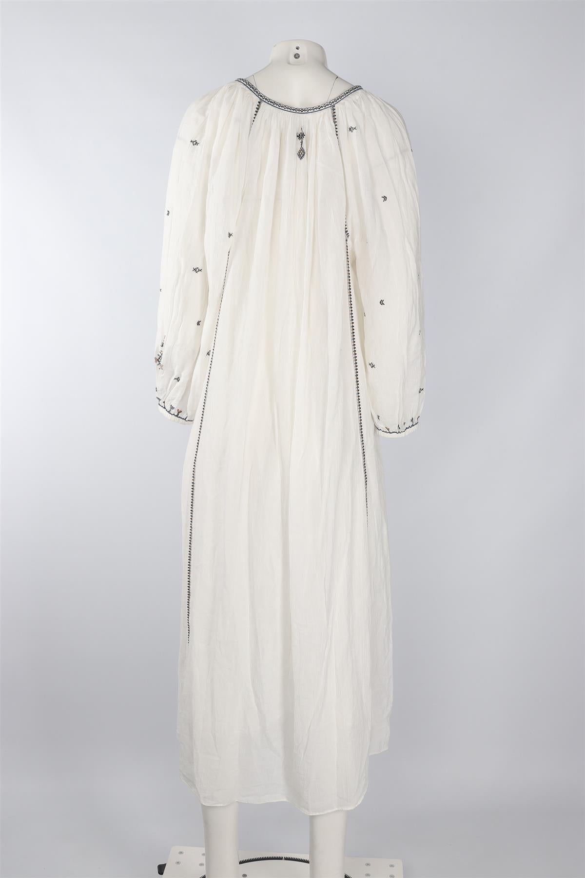 ISABEL MARANT ETOILE WHITE COTTON MAXI DRESS FR 36 UK 8