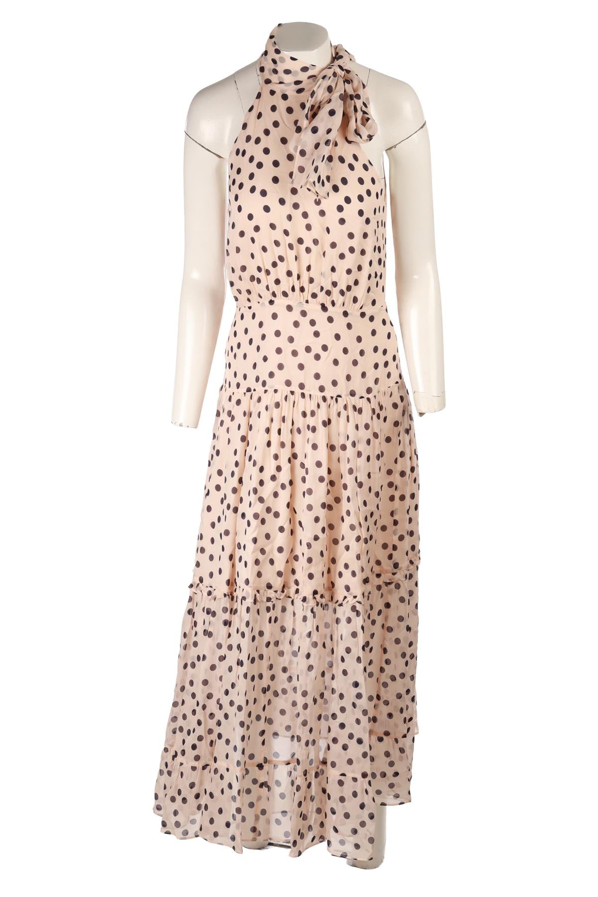 NUDE CREPE MAXI DRESS