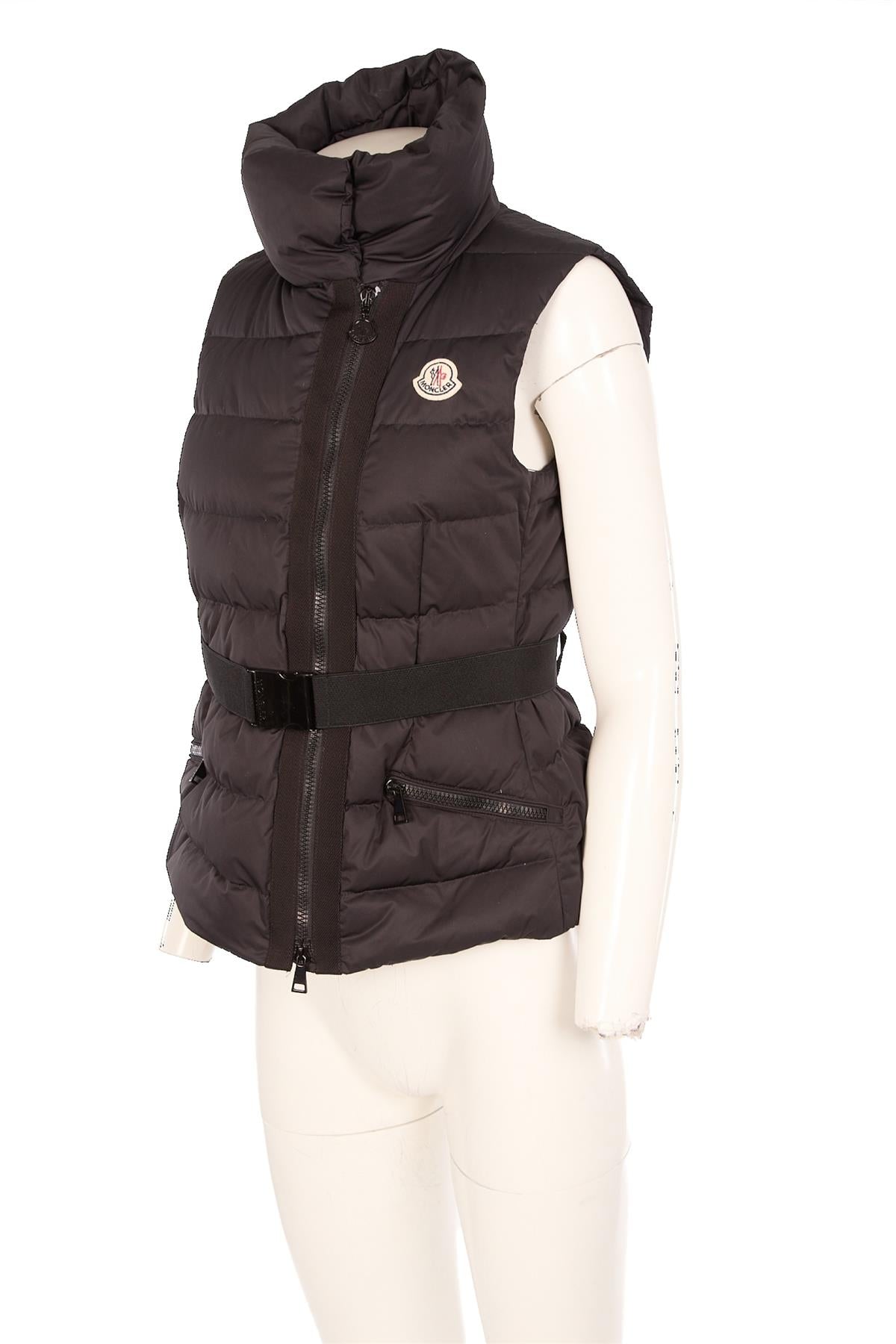 MONCLER BLACK PADDED DOWN GILET 2 UK 10