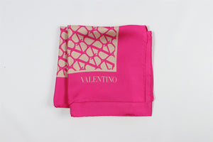 VALENTINO GARAVANI PINK SILK SCARF