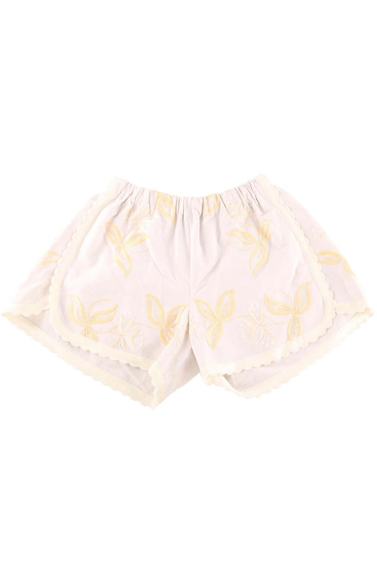 ORSINA WHITE COTTON SHORTS LARGE