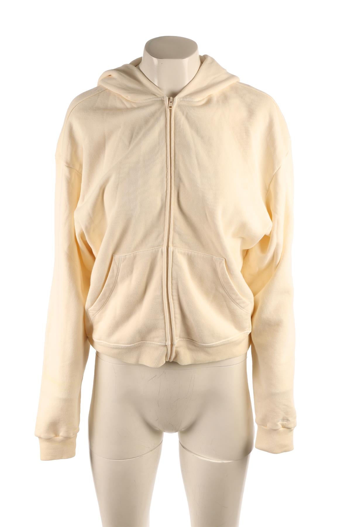SKIMS CREAM COTTON HOODIE SMALL