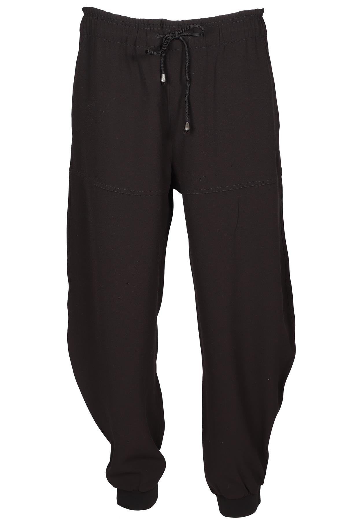 CHLOÉ BLACK CREPE TAPERED TROUSERS FR 40 UK 12