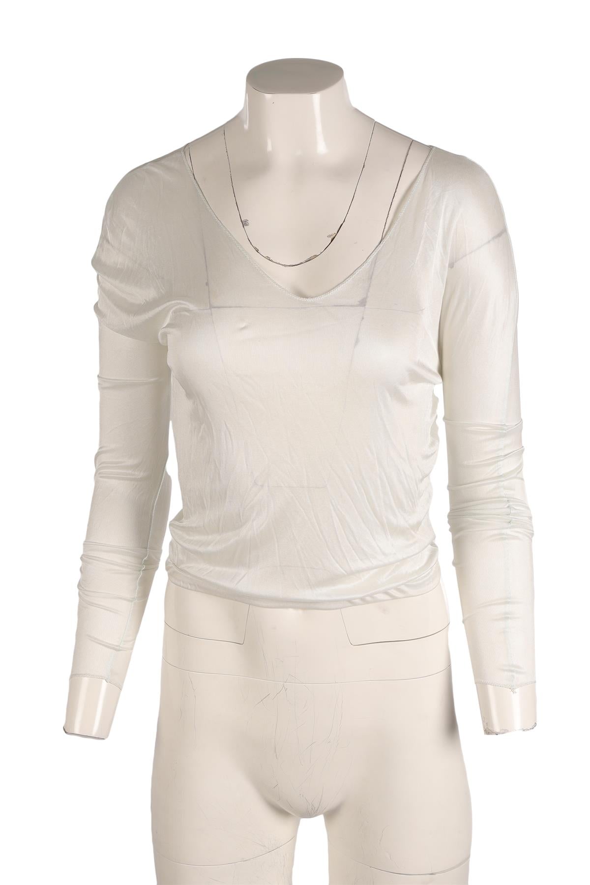 GUCCI IVORY VINTAGE JERSEY TOP XSMALL