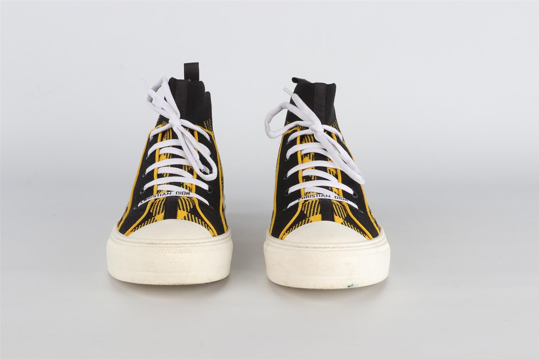CHRISTIAN DIOR YELLOW WALK'N'DIOR KNIT SNEAKERS EU 41 UK 8 US 11