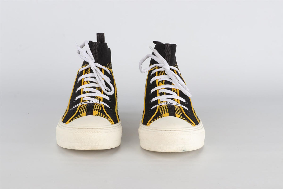 CHRISTIAN DIOR YELLOW WALK'N'DIOR KNIT SNEAKERS EU 41 UK 8 US 11