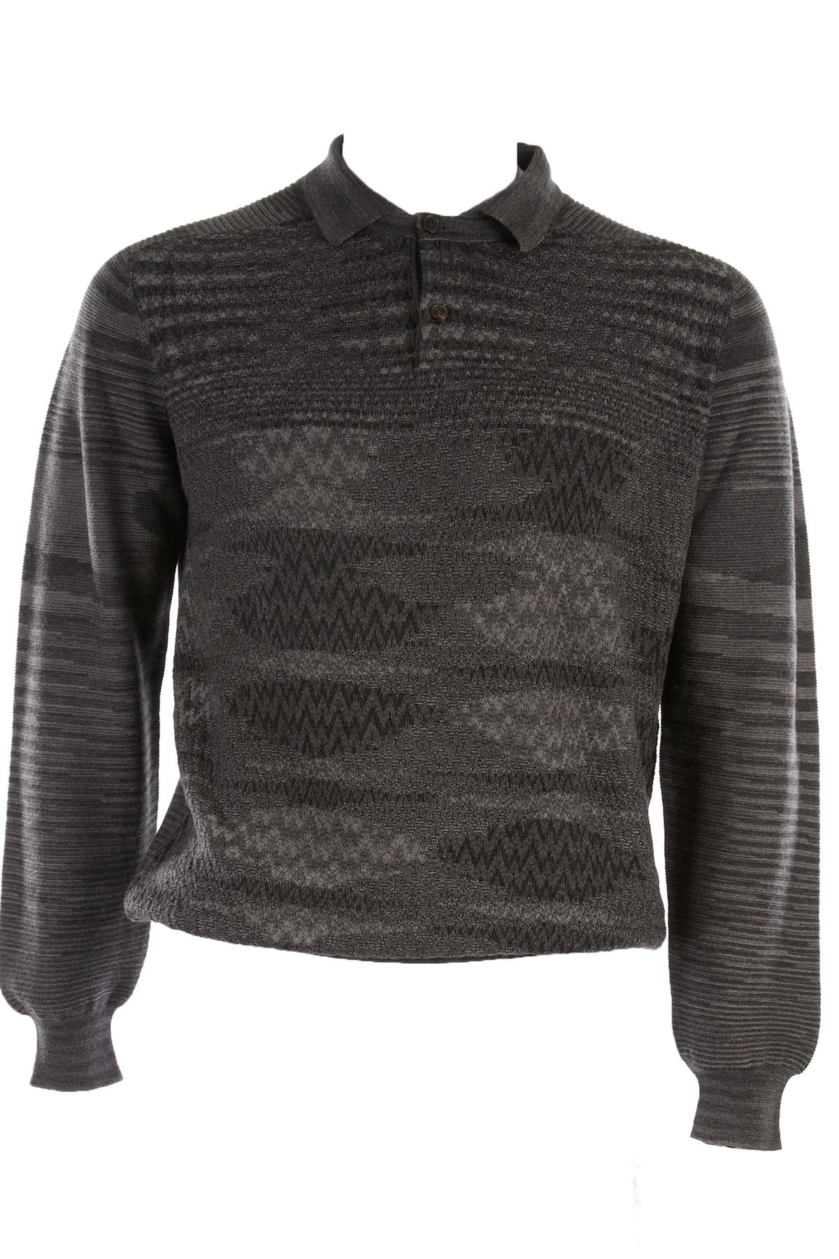 MISSONI GREY MEN'S WOOL SWEATER UK/US 38 FR 48 IT 48