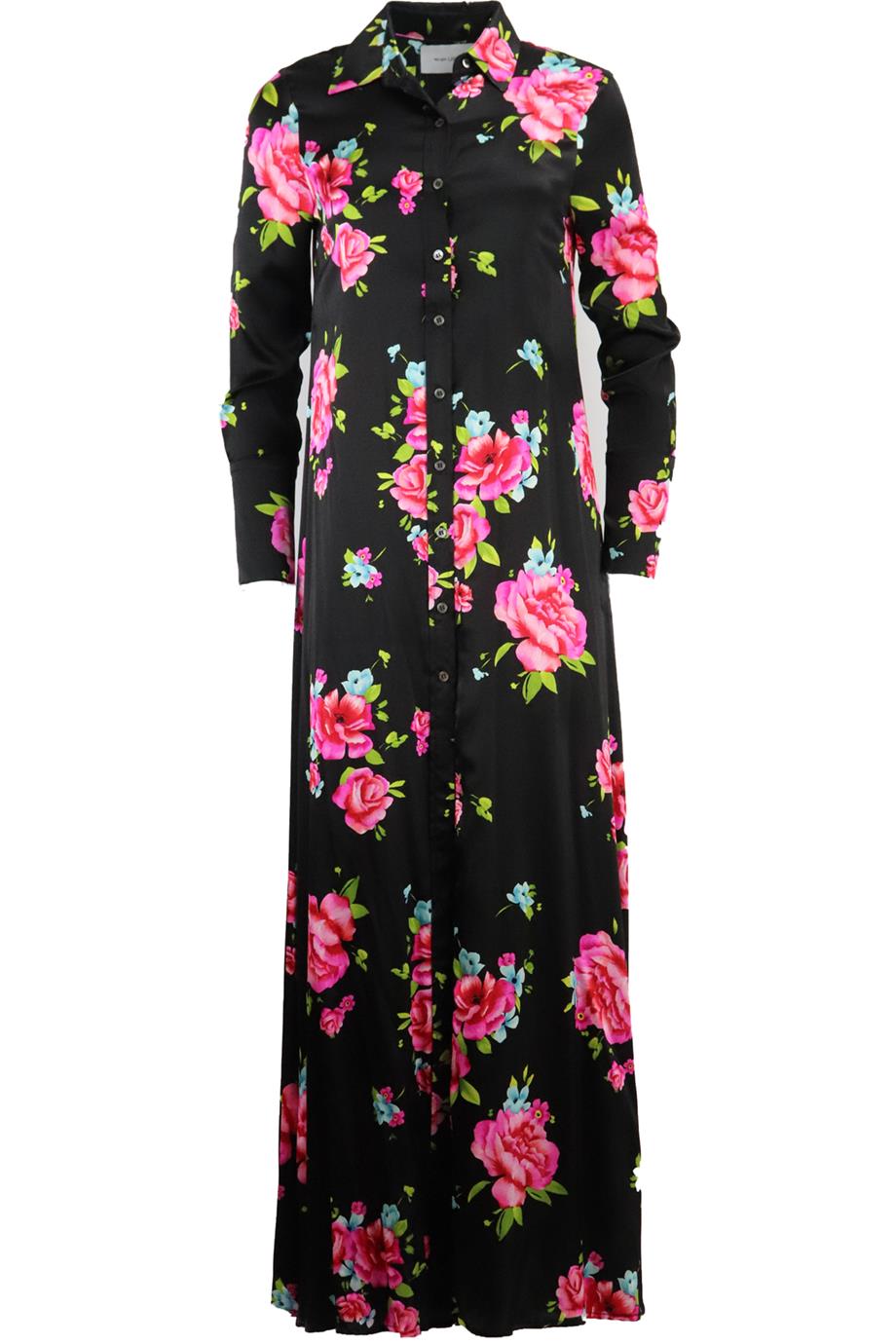 WE ARE LEONE FLORAL PRINT SATIN MAXI DRESS SMALL