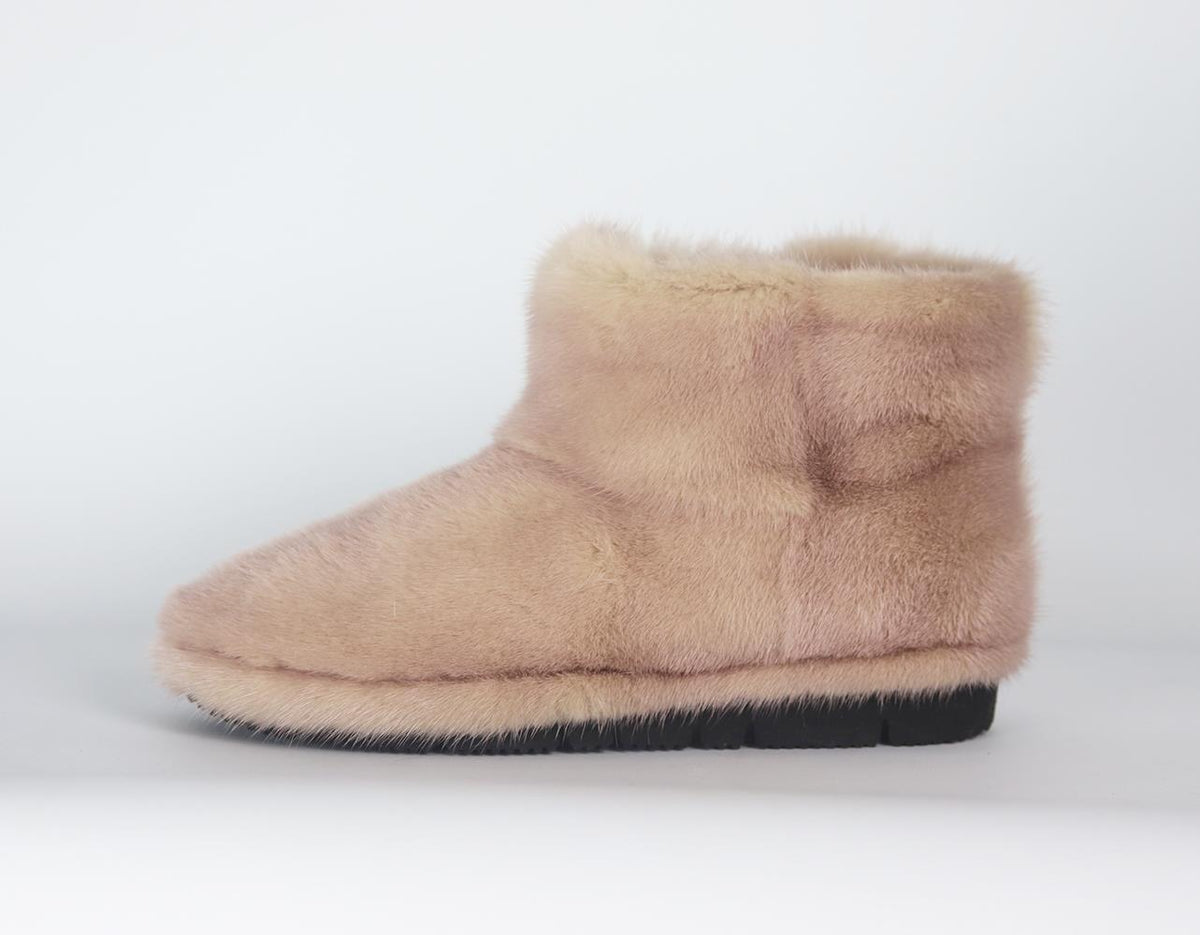 VIZALI SHEARLING LINED MINK FUR ANKLE BOOTS EU 39 UK 6 US 9
