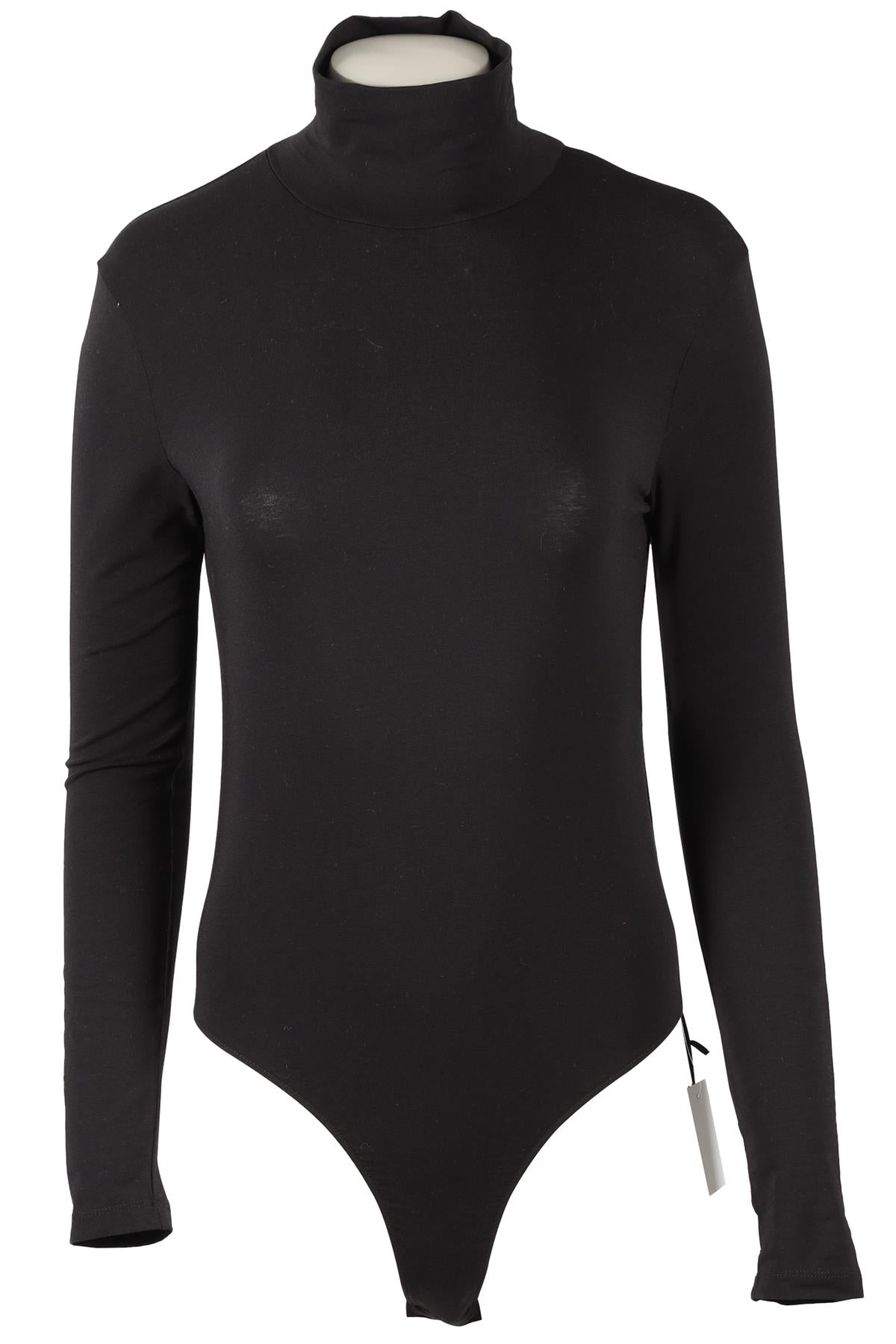 ANOTHER TOMORROW BLACK COTTON BODYSUIT SMALL