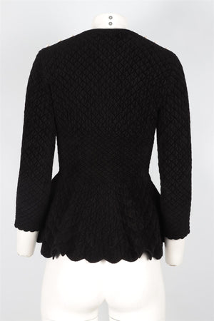 ALEXANDER MCQUEEN BLACK WOOL TOP SMALL