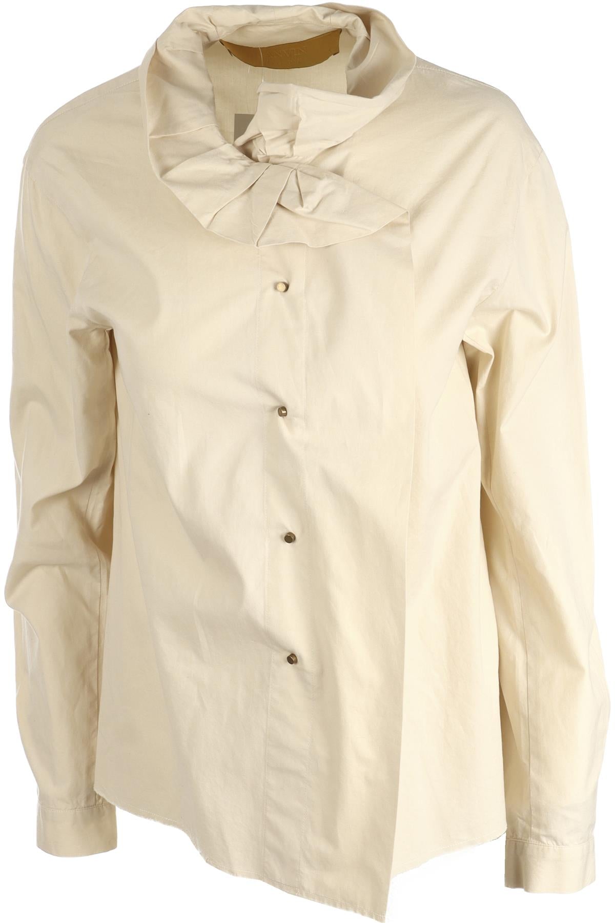 LANVIN CREAM 2007 COTTON SHIRT FR 38 UK 10