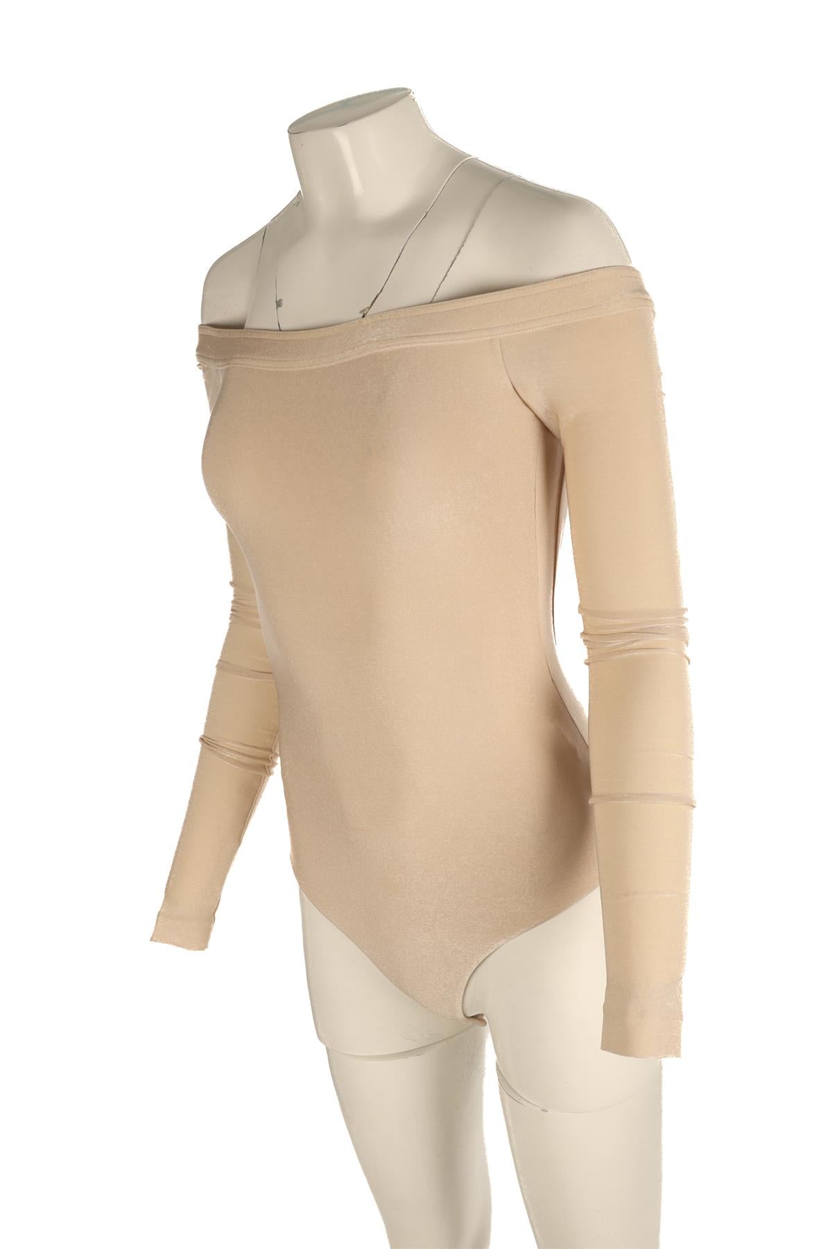 KHAITE BEIGE JERSEY BODYSUIT SMALL
