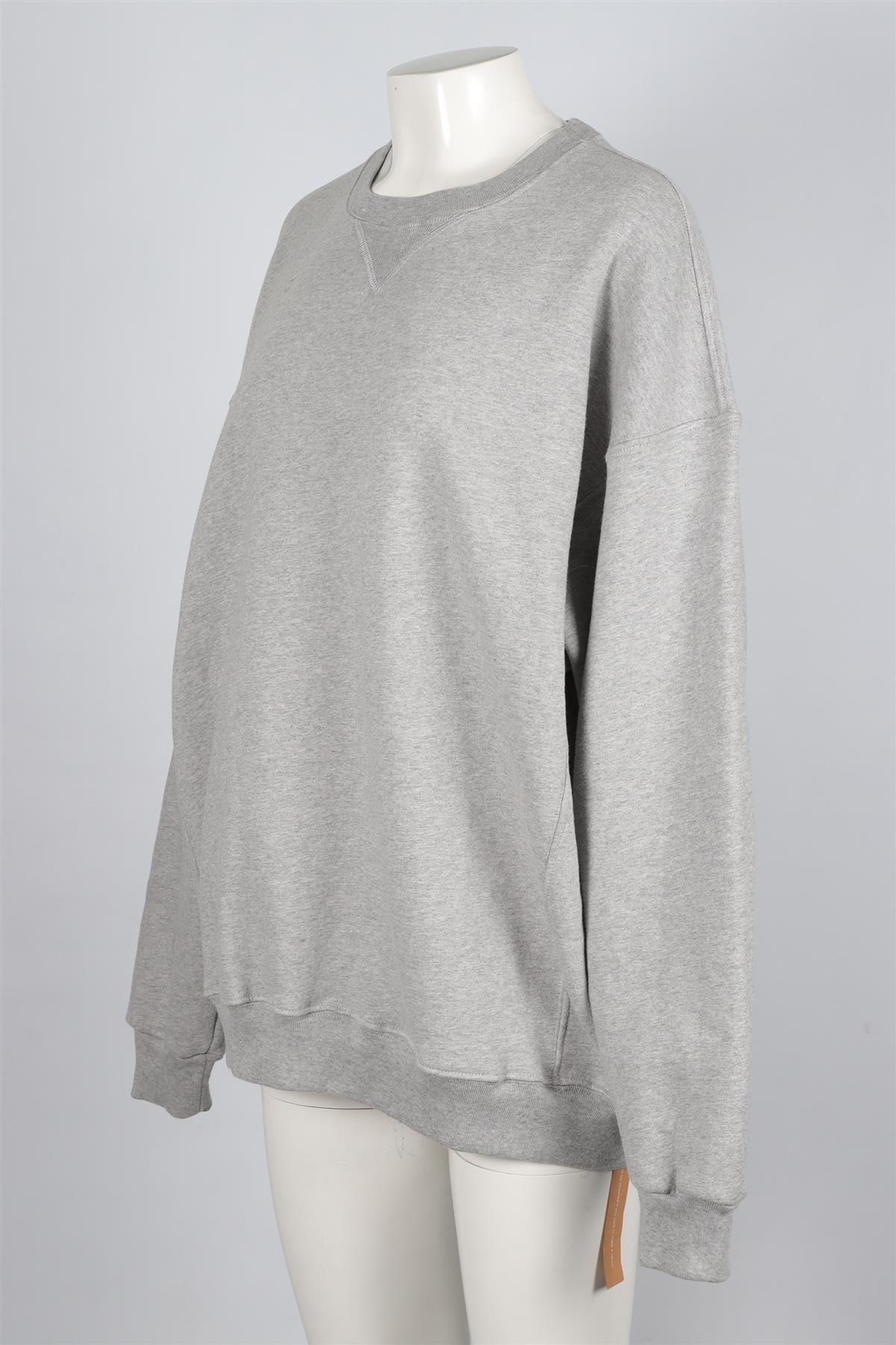 REFORMATION GREY COTTON SWEATSHIRT XSMALL