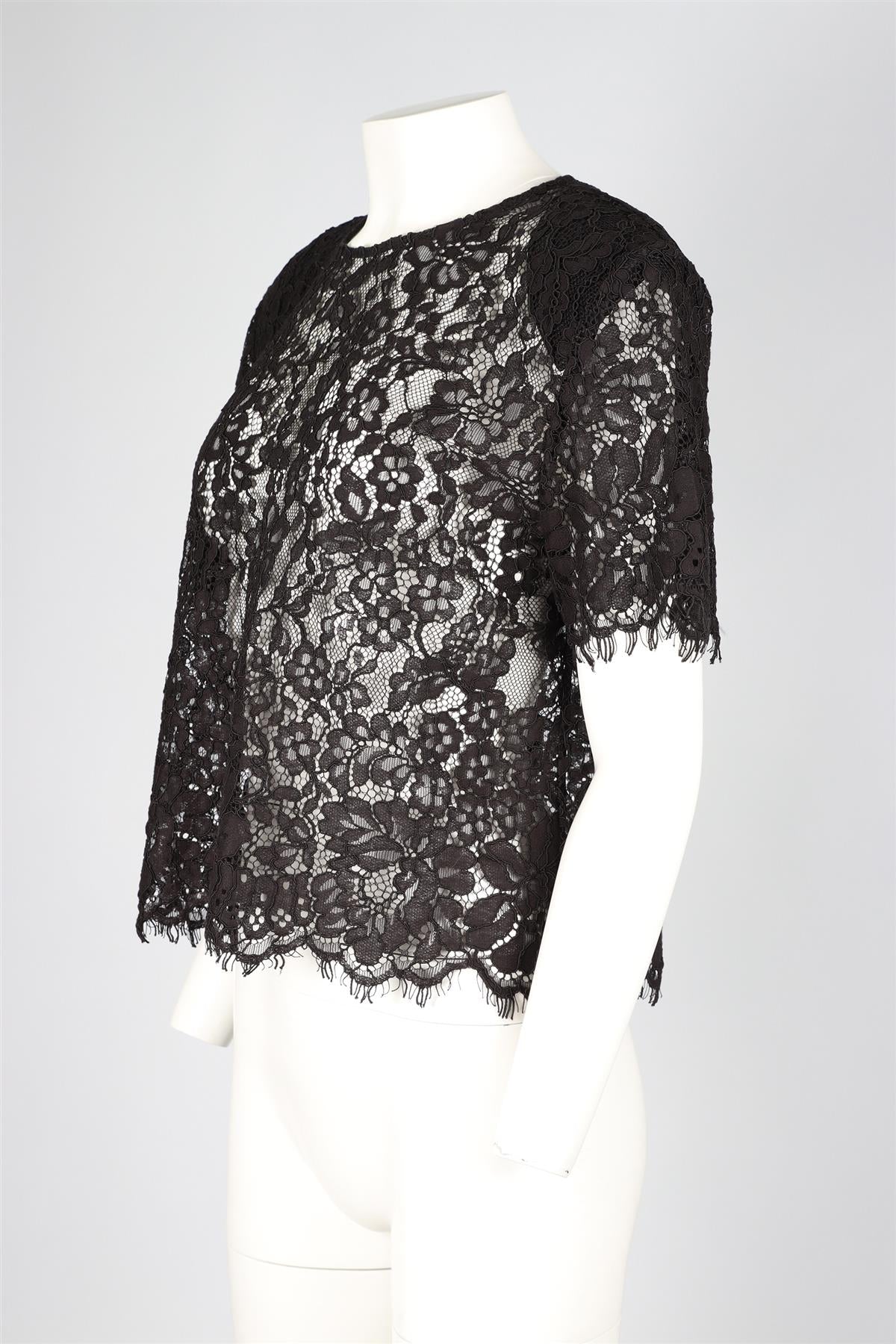 SELF-PORTRAIT BLACK LACE TOP UK 12